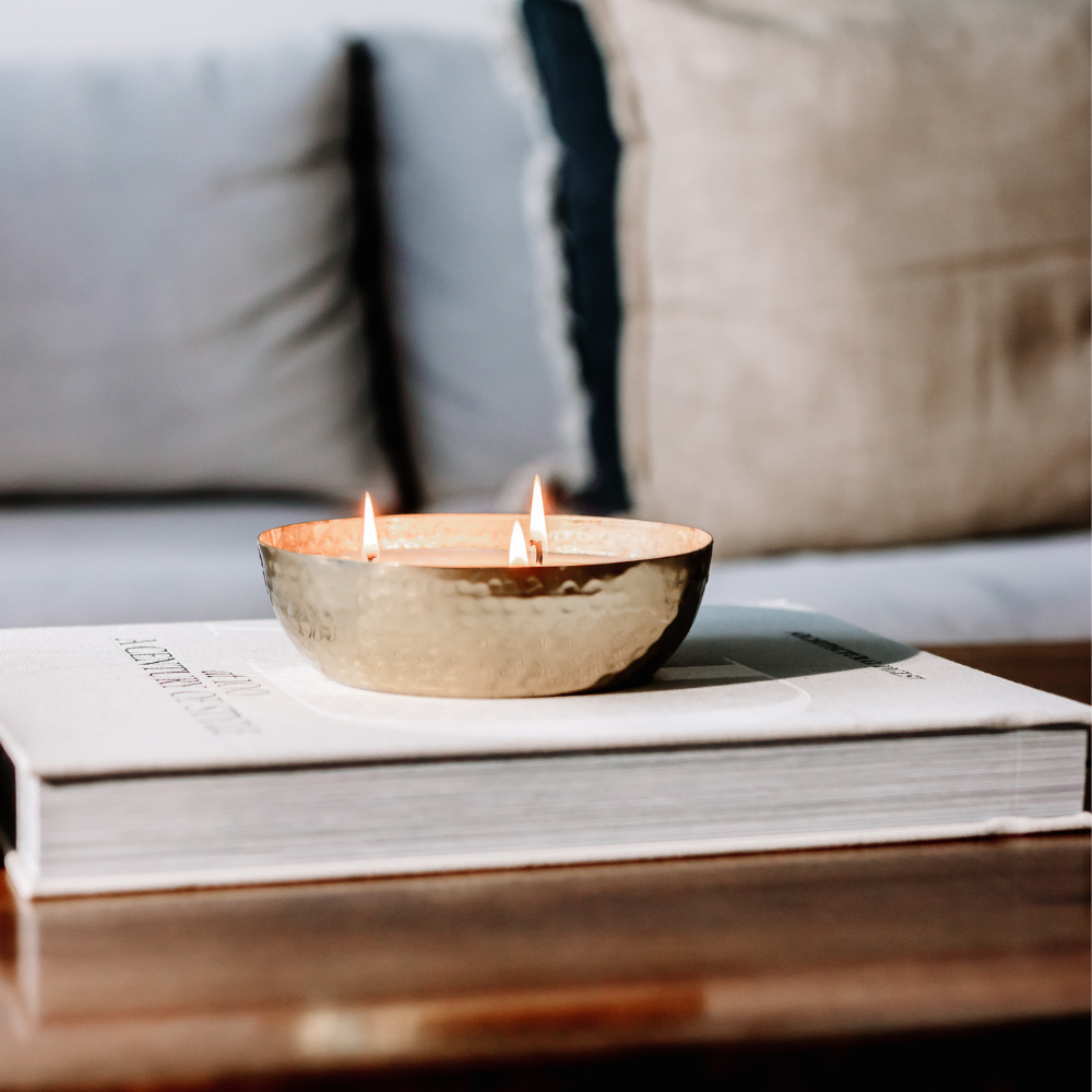 brass bowl candle