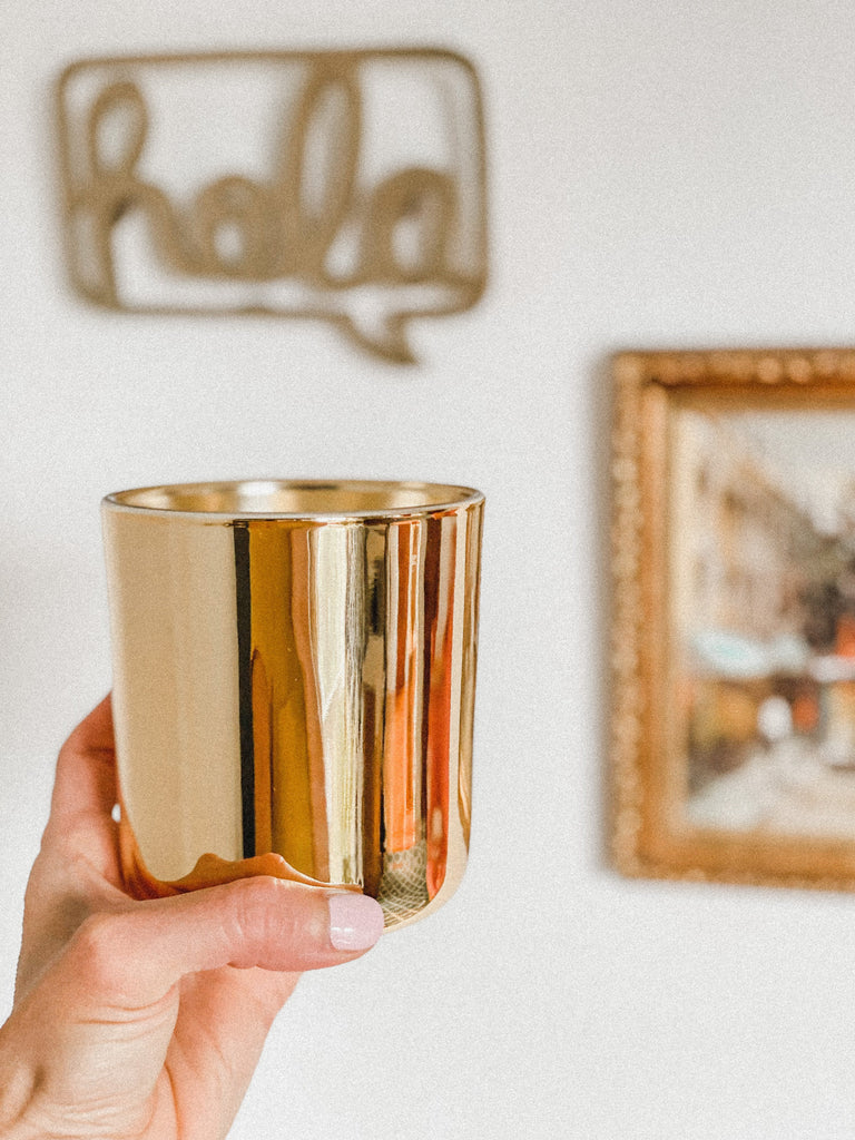 Gold Glass Candle